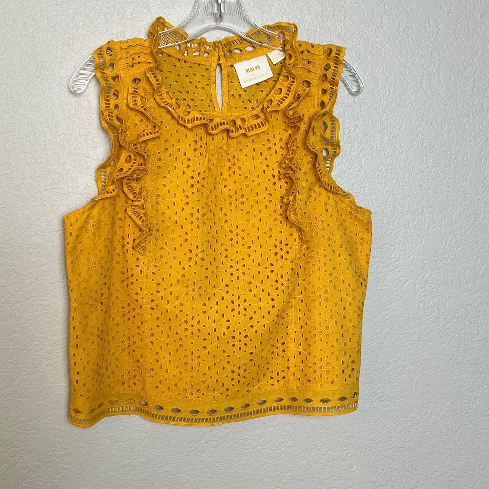 *FIRM PRICE* Maeve by Anthropologie Tilly Eyelet Blouse - Picture 3 of 9